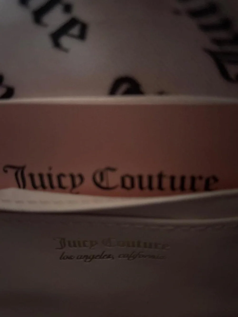 Juicy Couture Black Patent Shoulder Bag with Gold Charm Chain and Red Heart